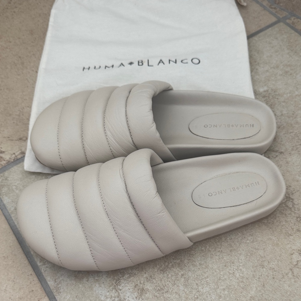 Huma Blanco Quilted Leather Clogs, size 42 - Picture 6 of 7